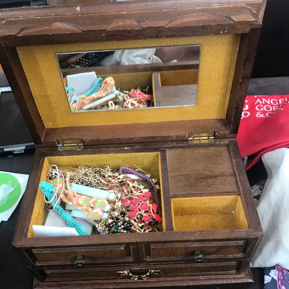Wooden mini dresser / chest jewelry box